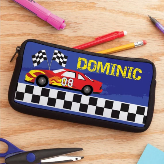 Race Car Personalized Pencil Case, Customized Kids Pencils Pouch, Back To School Supplies