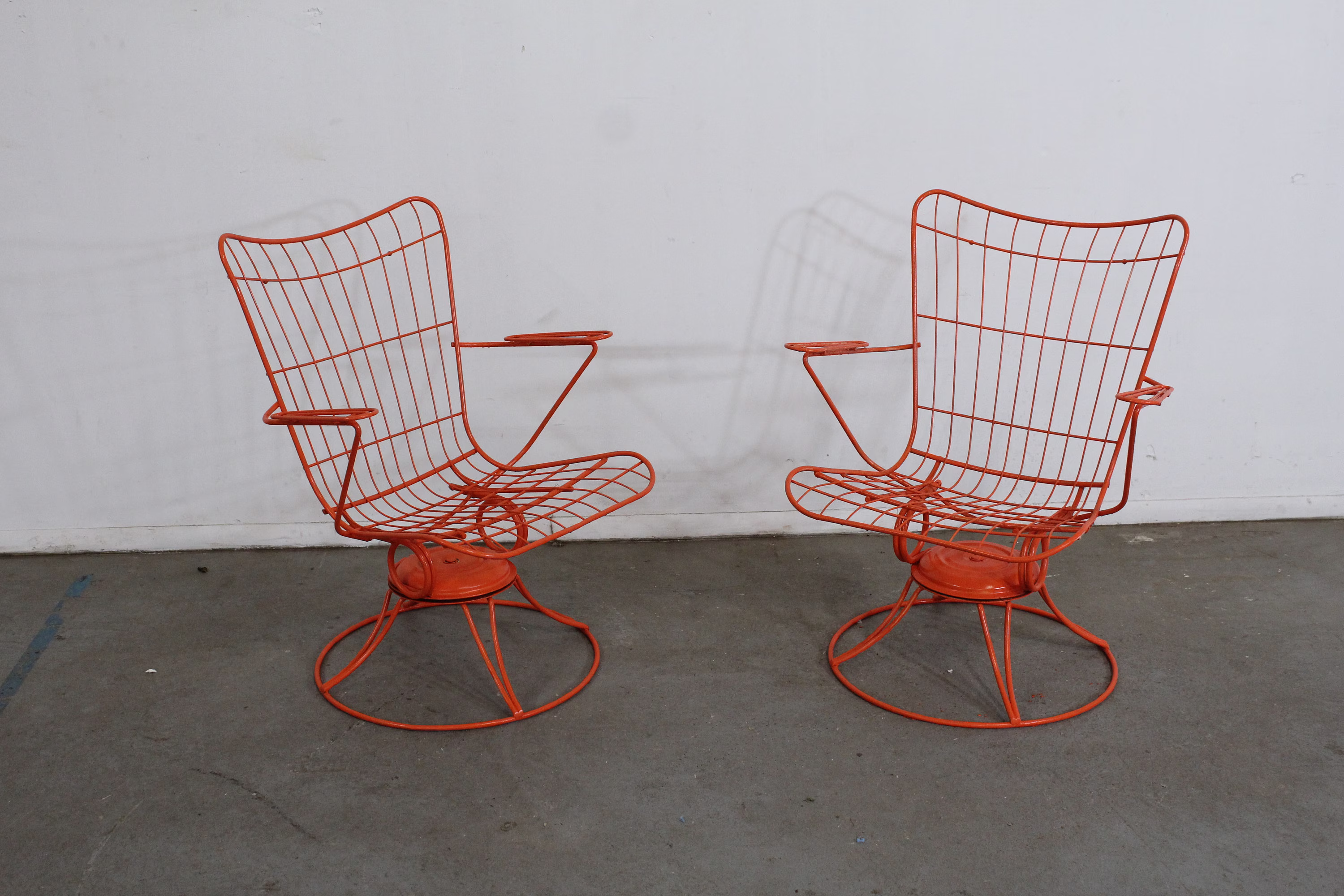 Pair Of Mid-Century Modern Homecrest Bottemiller Swivel Rocker Lounge Chairs