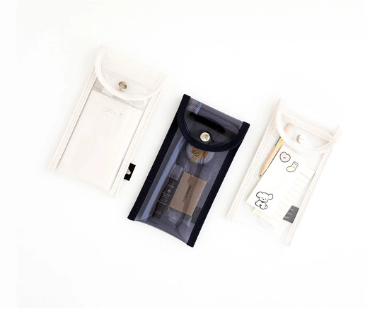 Button Pencil Case [3Types]/Pen Case Pouch Zipper Bag Makeup Bag/Makeup Pouch/School Supplies