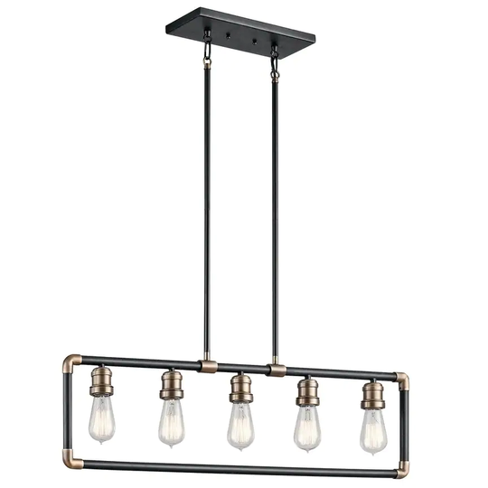 Kichler Lighting Imahn Collection 5-light Black Linear Chandelier