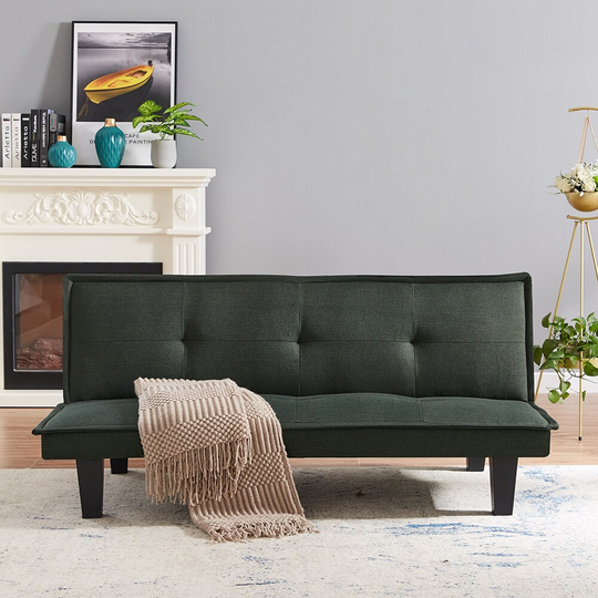 Modern Fabric Folding Sofa, Sleeper Sofa, Loveseat With Wooden Legs