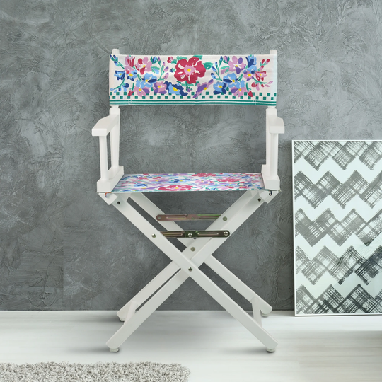 18" Director's Chair White Frame-Garden Classics - 21.75"W x 17"D x 33.75"H