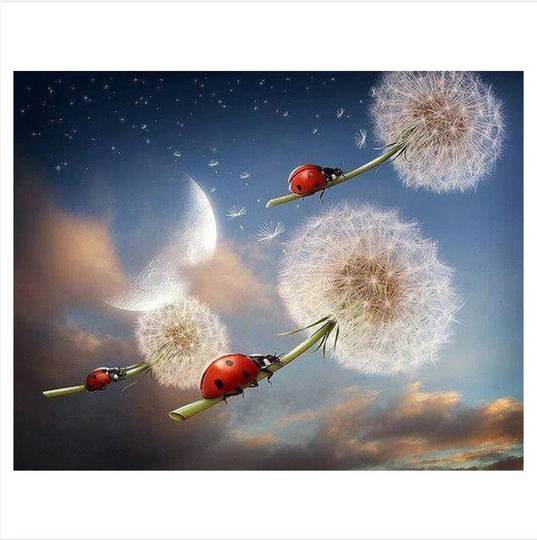 Dandelion & Insect Diamond Painting Diy Mosaic Embroidery Art Kit Full Drill Cross Stitch Wall