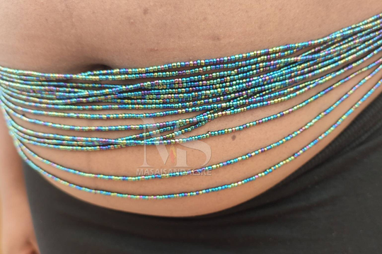 Iridescent Waist Beads Clasps Beads, Stomach Africa