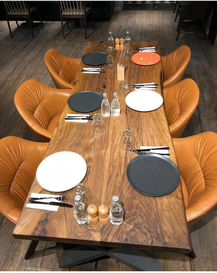 Custom Order Walnut Dine Table, Wooden Live Edge Kitchen & Dining Solid Wood Office Desk, Modern & Natural Table