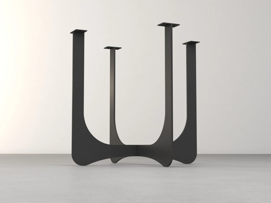 Mid-Century Modern Coffee Table Base | Vintage Inspired Wave-19 Metal Side Legs
