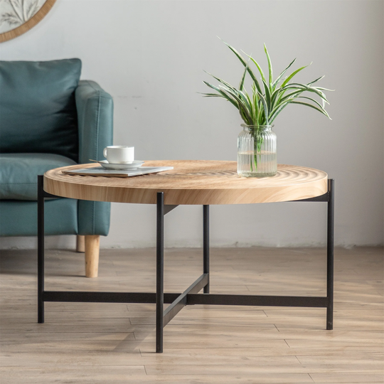 33 Inch Thread Round MDF Table Top Coffee Table