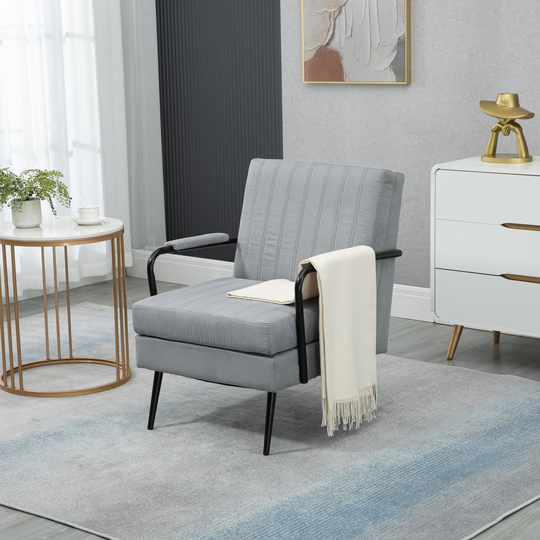 Accent Chair Armchair with Metal Leg, Lounge Chair