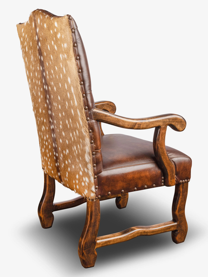 Ranchers Tufted Leather & Axis Hide Arm Chair