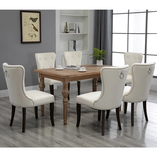 Dining Chair Tufted Armless Chair Upholstered Accent Chair, Set of 6