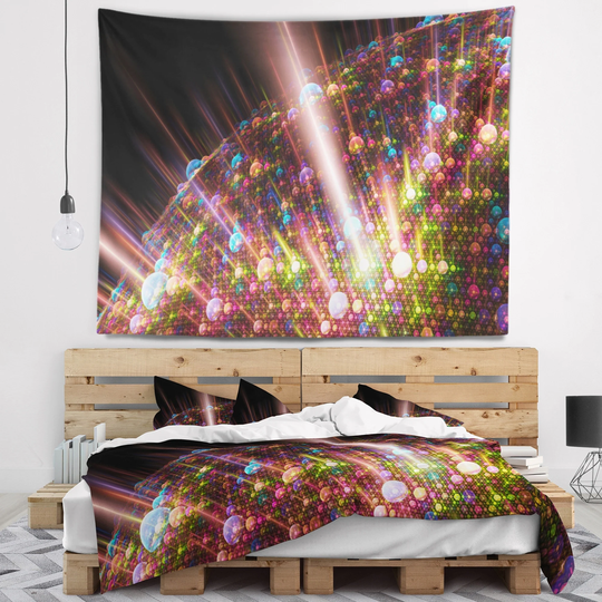 Designart 'Multi Color Solar Bubbles Planet' Abstract Wall Tapestry