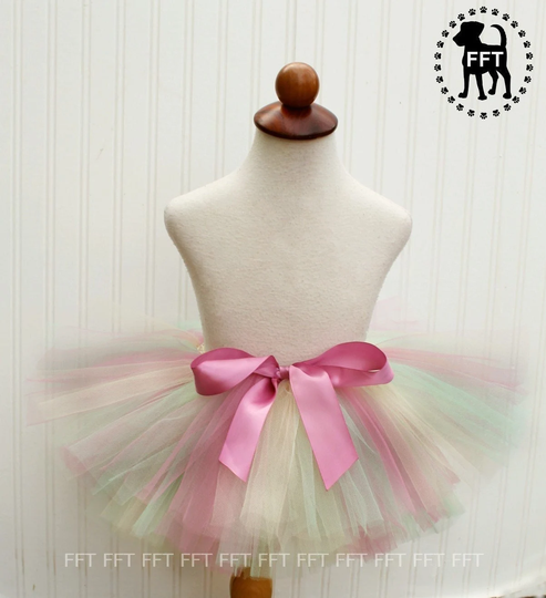 Dog, Cat, Birthday Tutu, Mauve, Mint, Peach