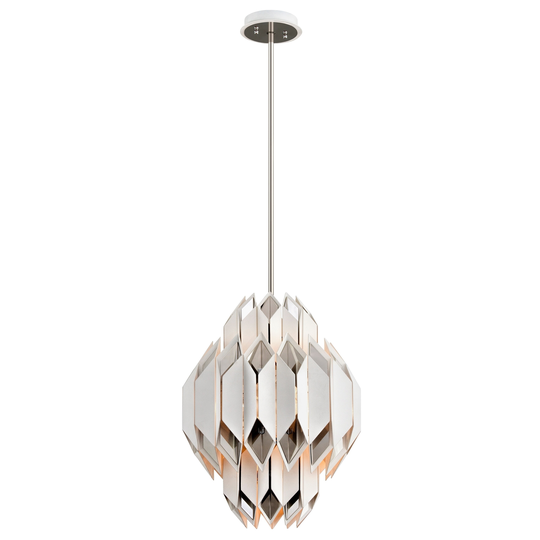 Corbett Lighting Haiku 6-light White Pendant with Polished Stainless Accents