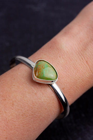 Nevada Turquoise & Sterling Silver Cuff Bracelet | Understated Everyday Made To Your Size