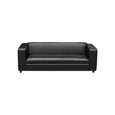 Faux Leather Canal Sofa, Modern 3-Seater Upholstered Sofa Couch for Living Room, Bedroom, Apartment