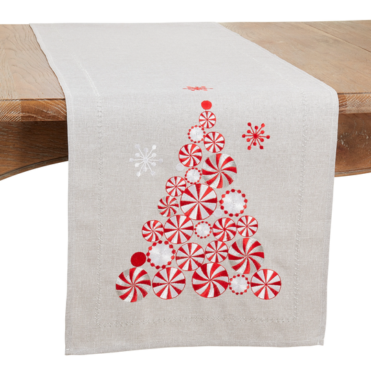 Peppermint Design Christmas Tree Table Runner