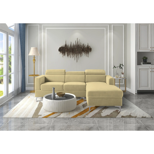 Sectional Sofa, Velvet Sofa Chaise Seating for Living Room