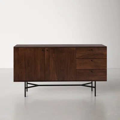 Roxy 58" Wide 3 Drawer Acacia Solid Wood Sideboard