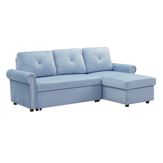 Sleeper Sofa Bed Convertible Sectional Couch 3-seater L-shape Corner Couch