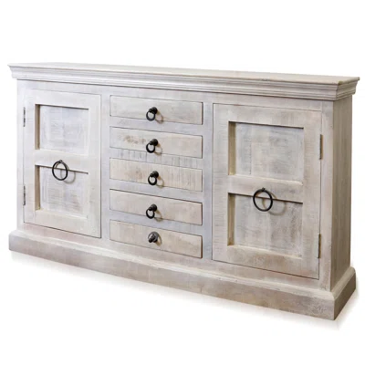 67" Wide 5 Drawer Mango Solid Wood Sideboard