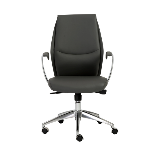 Crosby Grey/ Aluminum Low Back Office Chair