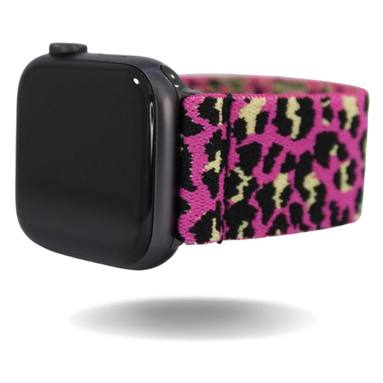 Elastic Watch Band For Apple - All Series | Models 1 8, Se, Ultra Pink Yellow Black Leopard Animal Print Gift Holiday