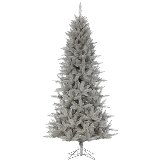 Vickerman 3.5' x 28" Platinum Fir Artificial Christmas Pencil Tree, Unlit - 3.5' x 28"