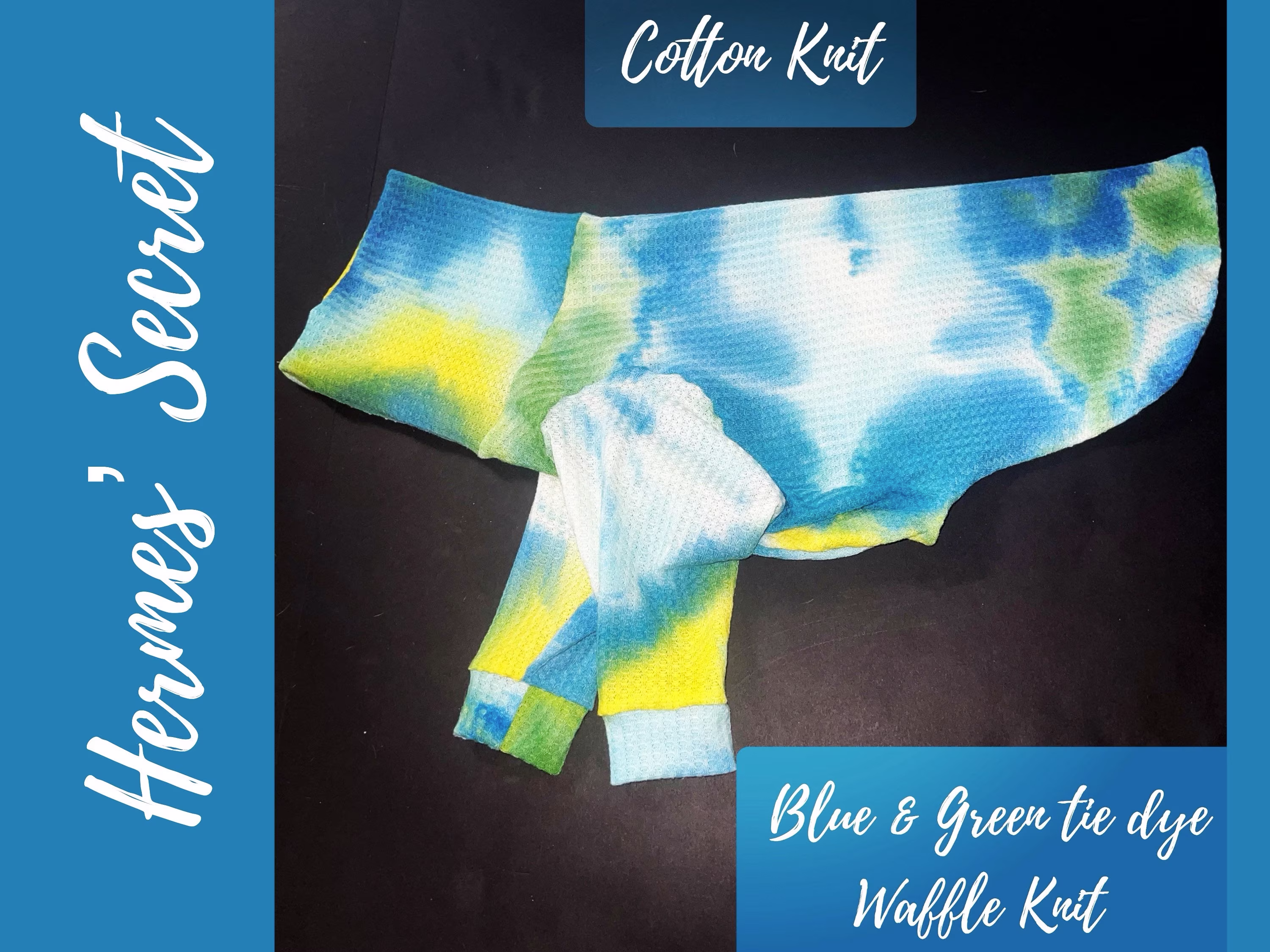 Hermes' Secret Blue & Green Tie Dye Waffle Knit Jammies