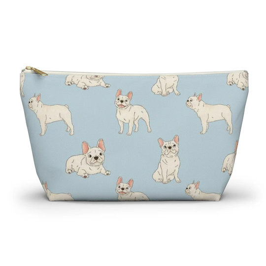 French Bulldog Pouch, Pencil Case, Frenchie Custom Teacher Bridesmaid Cosmetic Bag, Dog Mom Zipper Makeup Accessory Pouch