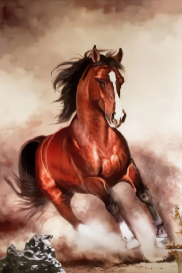 Horse Running Mural Diy 5D Diamond Painting Kit Full Round Drill