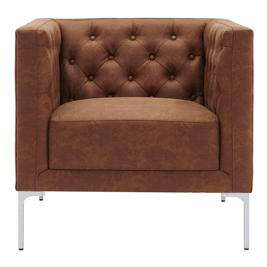 Johnson PU Leather Tufted Accent Chair