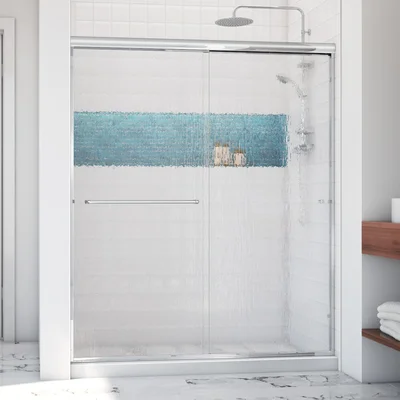 Leser 56" W x 67.38" H Frameless Shower Door