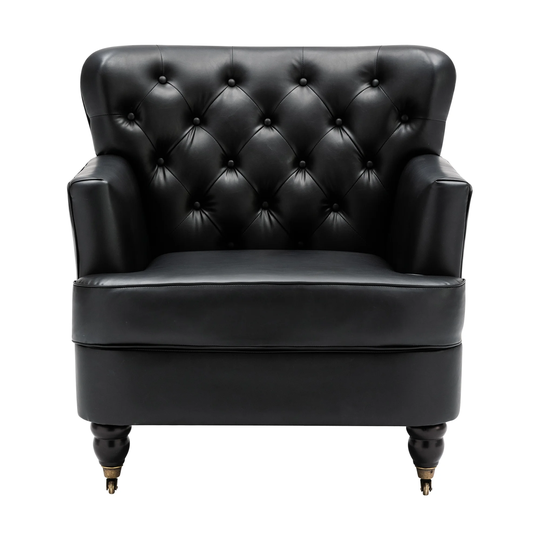 PU Leather Club Chair Black
