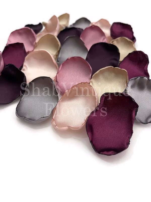Wedding Table Decorations, Sangria, Slate, Blush, Champagne, Light Mauve, Blackberry Flower Petals, Girl Aisle Decor