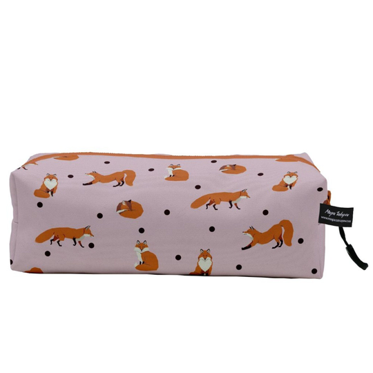 Mzshop - Pencil Case Foxes Pouch Gift For Kids Teens Back To School Zip Supplies Cute Bag