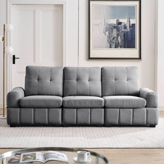 93" Modern Tufted living room sofa with storage space