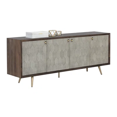 Hudayfa SIDEBOARD - LARGE - DARK MANGO - TAUPE SHAGREEN