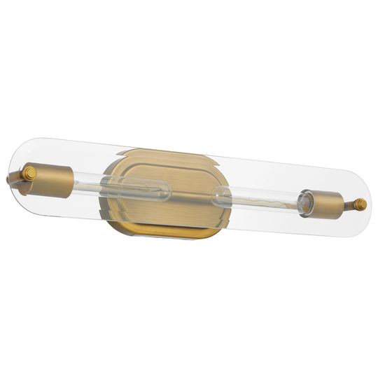 Teton 2 Light Vanity Medium Base 60 Watt Natural Brass Finish Clear Beveled Glass - Natural Brass
