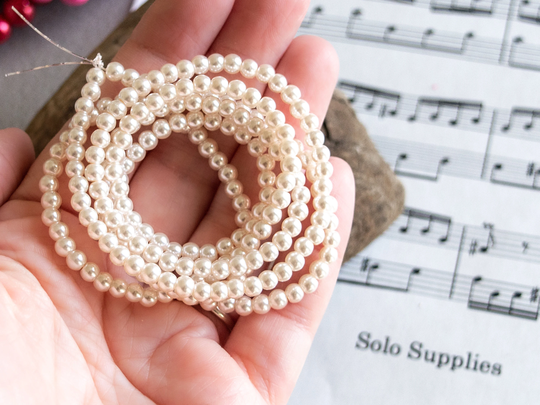 4mm Glass Pearl Beads in Off White Color, High Quality With Smooth Finish & Lovely Weight, Small Faux Pearl, Diy Jewelry Making Supply