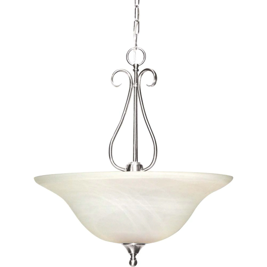 Volume Lighting Minster 3-Light Brushed Nickel Bowl-Shaped Pendant - Brushed Nickel