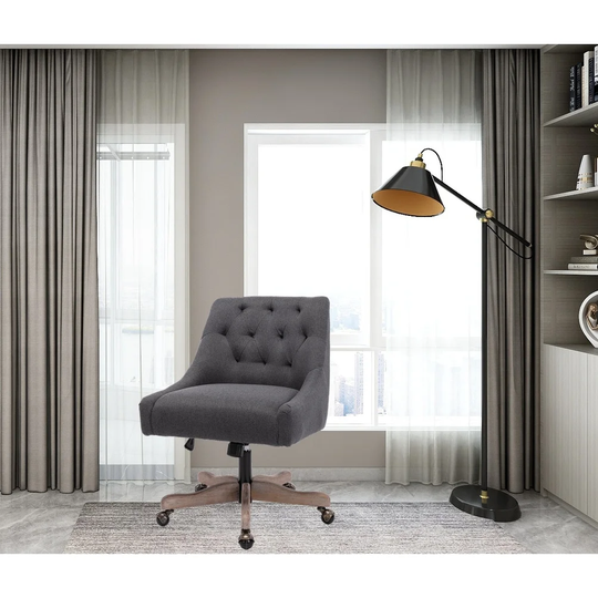 35.83" H Swivel Shell Linen Chair for Living Room/ Modern Leisure office Chair,Adjustable Lift Height