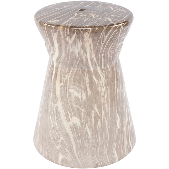 19" Tan Brown and Beige Decorative Garden Stool