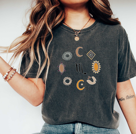 Comfort Colors Zodiac Sign Shirt, Scorpio Top, T-Shirt, Comfy Oversized Boho Shirt