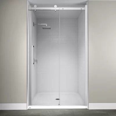 48" x 79" Single Sliding Semi-Frameless Shower Door