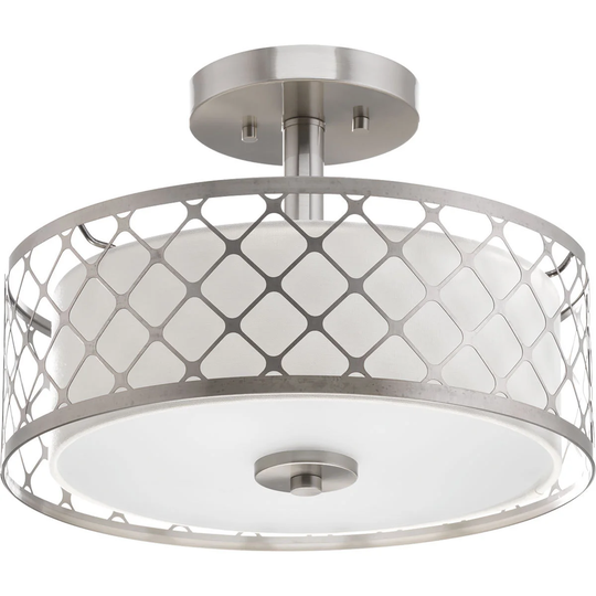 Progress Lighting Mingle Nickel Steel and Metal LED Semi-flush Mount