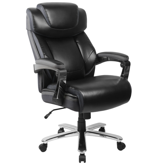 52" Black Executive Ergonomic Adjustable Headrest Swivel Office Chair