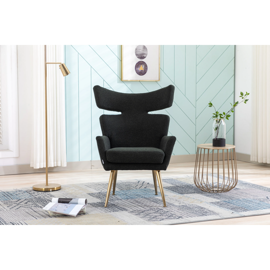 Fish Tail Accent Chair Leisure Single Chair, Black