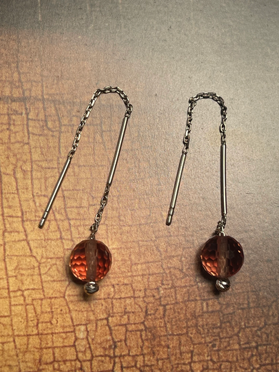 Zultanite -Color Changing Threader Earrings Sterling Silver 925K -7 Colors Rare Gem Turkish Diaspore