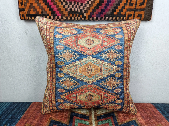 Handmade Cushion, Sofa Pillow, Cushion Pillow For Bench, Euro Sham Cover, Ethnic Rug Case, 18x18 18-18 Pt 349