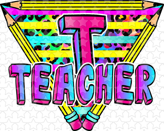 Sublimation & Htv Transfers Teacher Pencil Triangle